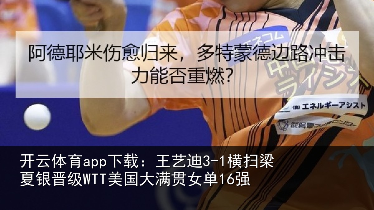 开云体育app下载:王艺相关情况WTT美国大满贯女单16强
